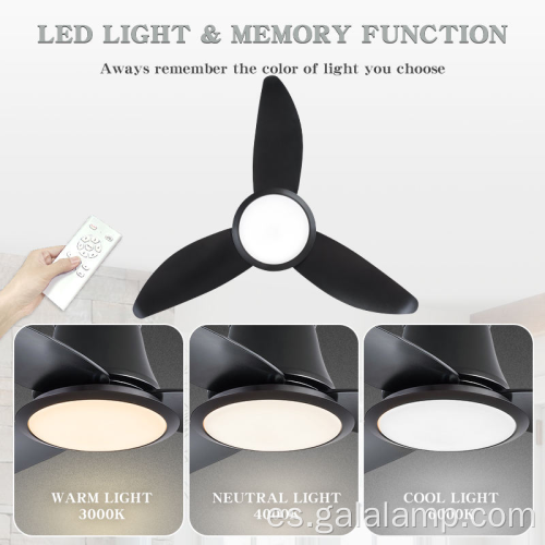 Ventilador de techo interior de montaje con descarga con luz